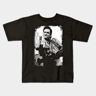 Johnny Cash Middle Finger Vintage Kids T-Shirt